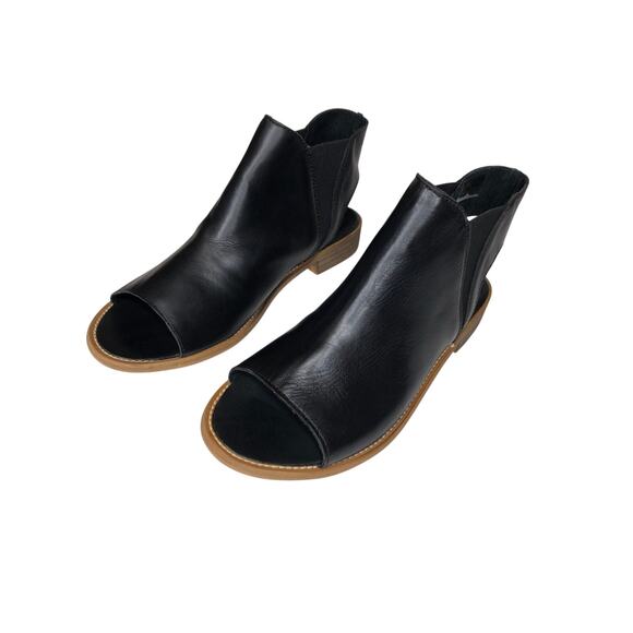 Musse & Cloud Black Open-Toe Flats - Picture 4 of 15